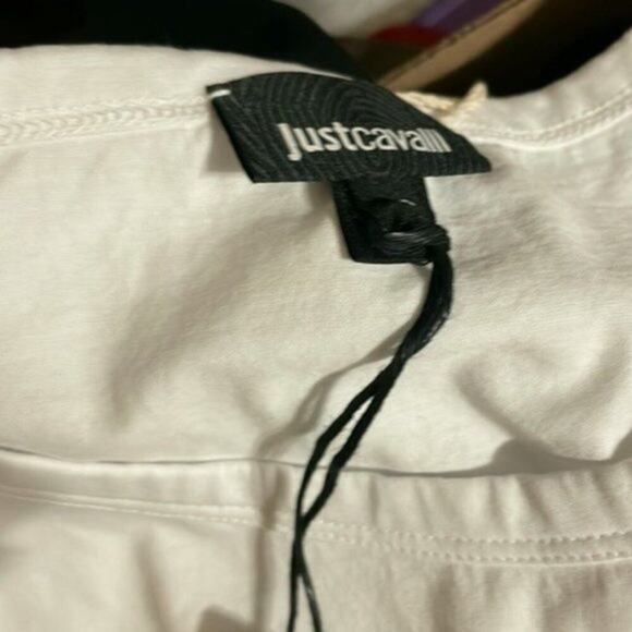 Just Cavalli Riders print short sleeve T shirt white L - Picture 4 of 8